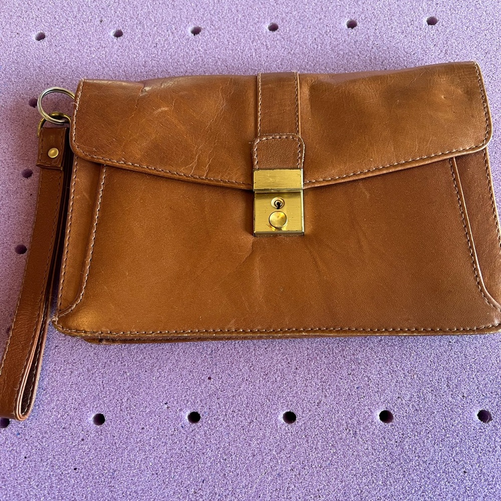 Vintage leather clutch